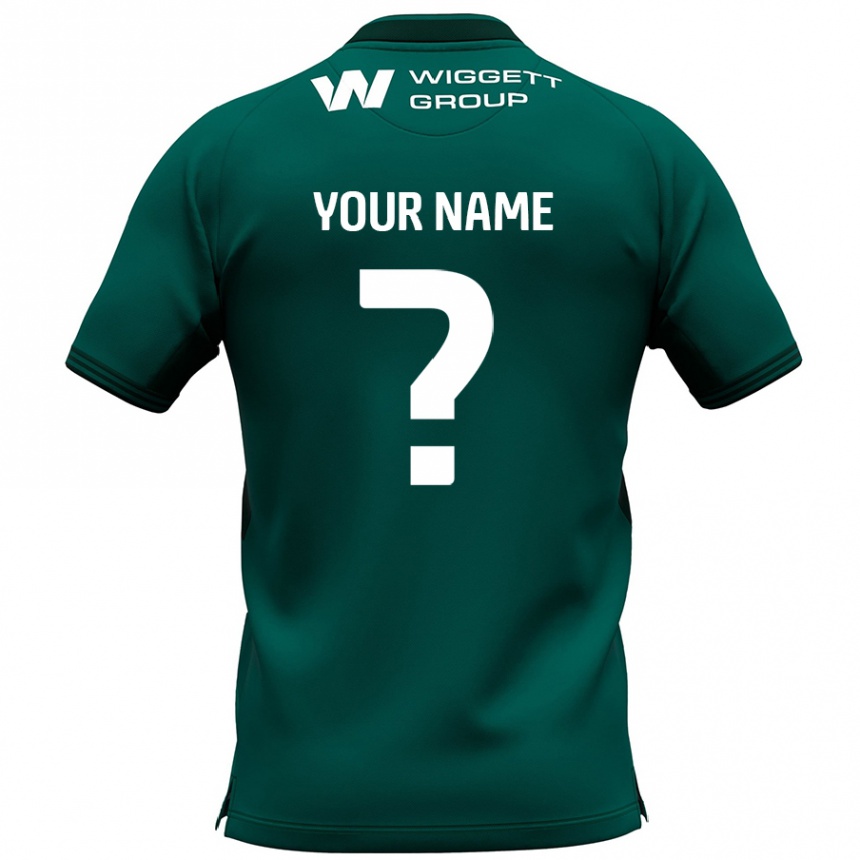 Enfant Football Maillot Votre Nom #0 Vert Tenues Extérieur 2024/25