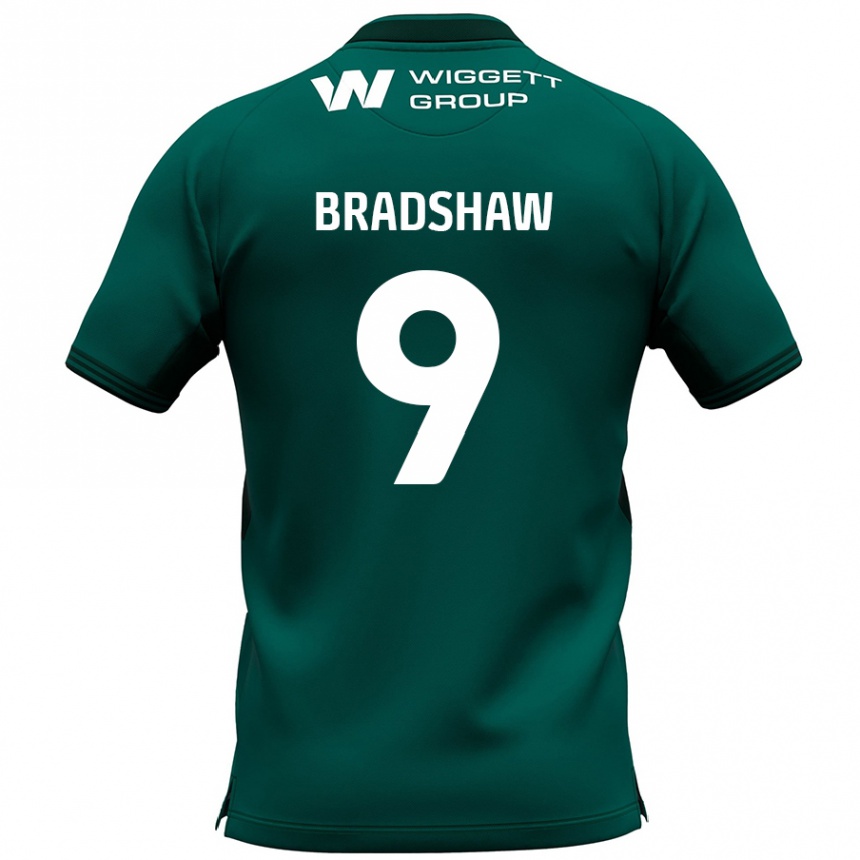 Enfant Football Maillot Tom Bradshaw #9 Vert Tenues Extérieur 2024/25