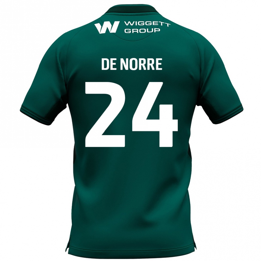 Enfant Football Maillot Casper De Norre #24 Vert Tenues Extérieur 2024/25