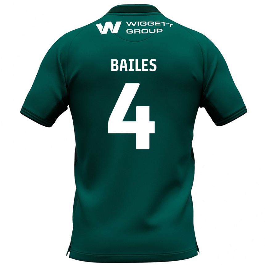 Enfant Football Maillot Freya Bailes #4 Vert Tenues Extérieur 2024/25