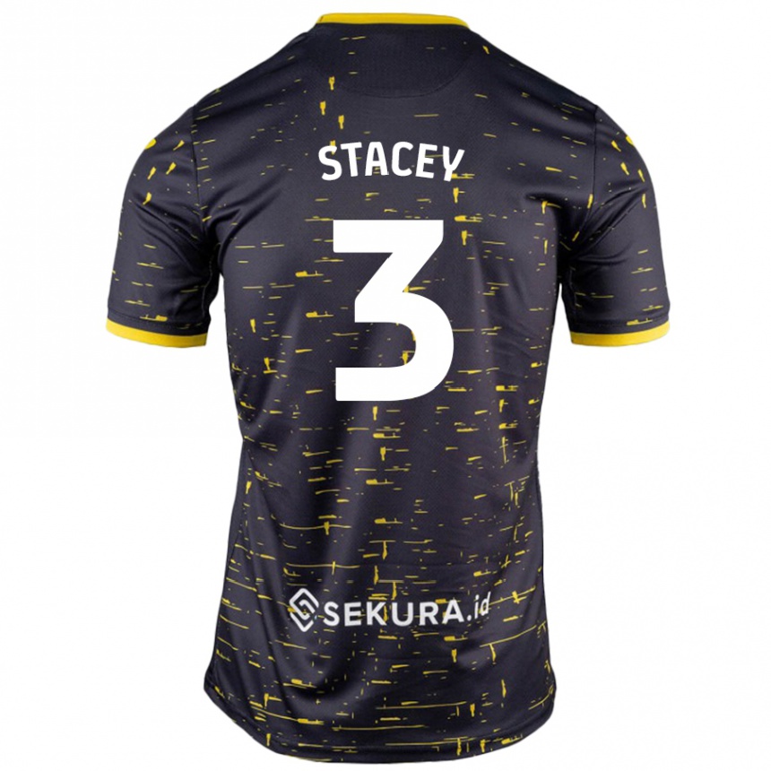 Enfant Football Maillot Jack Stacey #3 Noir Jaune Tenues Extérieur 2024/25