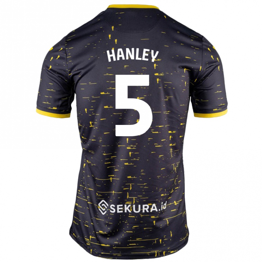 Enfant Football Maillot Grant Hanley #5 Noir Jaune Tenues Extérieur 2024/25