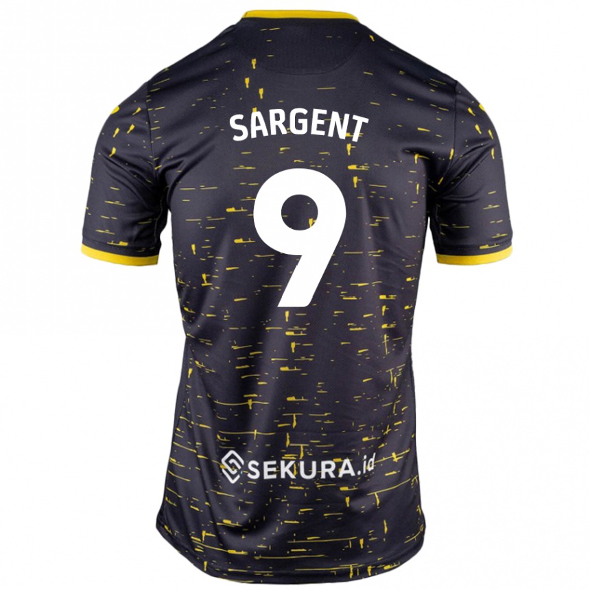 Enfant Football Maillot Josh Sargent #9 Noir Jaune Tenues Extérieur 2024/25