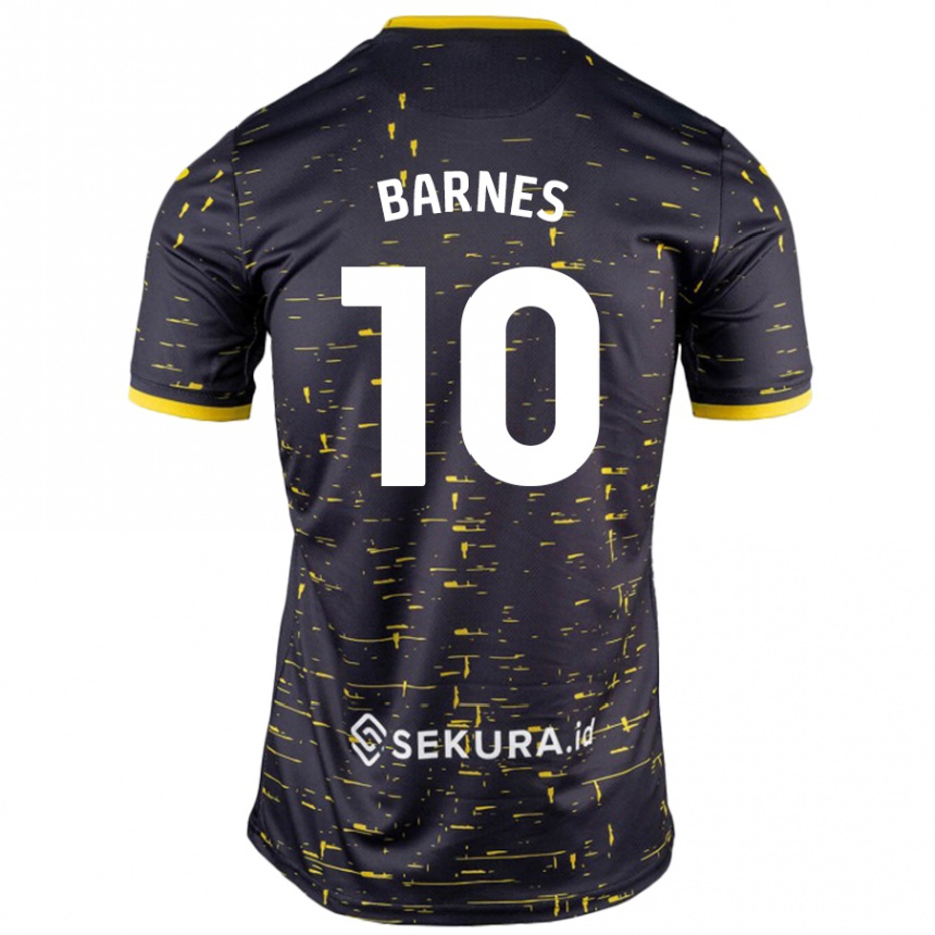 Enfant Football Maillot Ashley Barnes #10 Noir Jaune Tenues Extérieur 2024/25