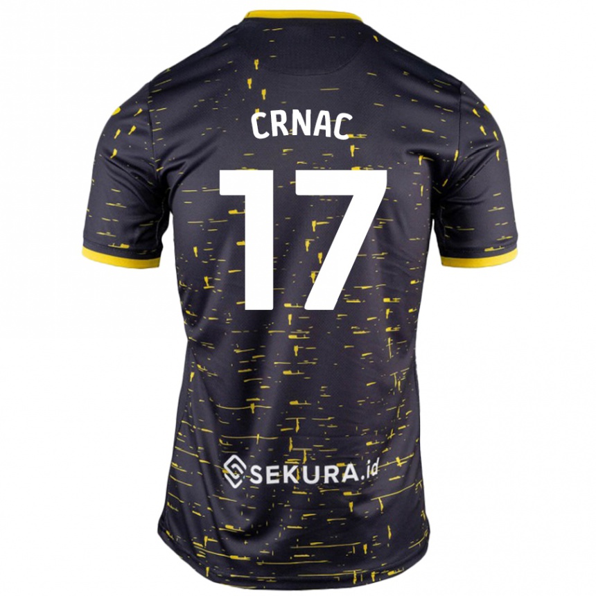 Enfant Football Maillot Ante Crnac #17 Noir Jaune Tenues Extérieur 2024/25