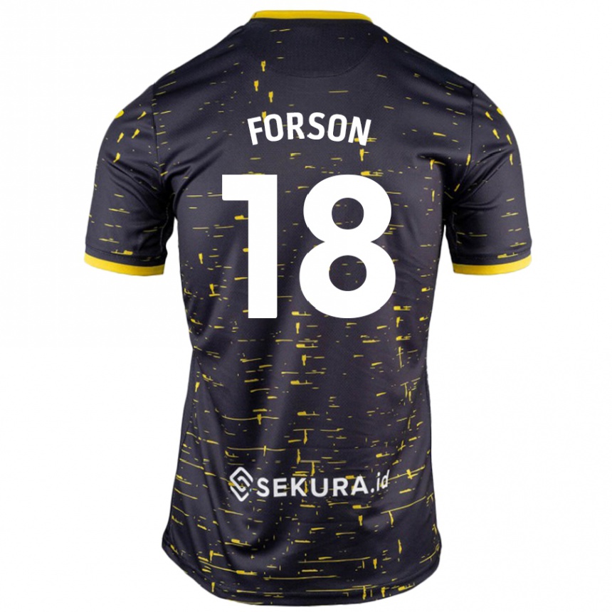 Enfant Football Maillot Amankwah Forson #18 Noir Jaune Tenues Extérieur 2024/25