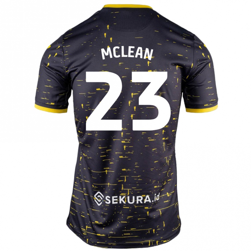 Enfant Football Maillot Kenny Mclean #23 Noir Jaune Tenues Extérieur 2024/25