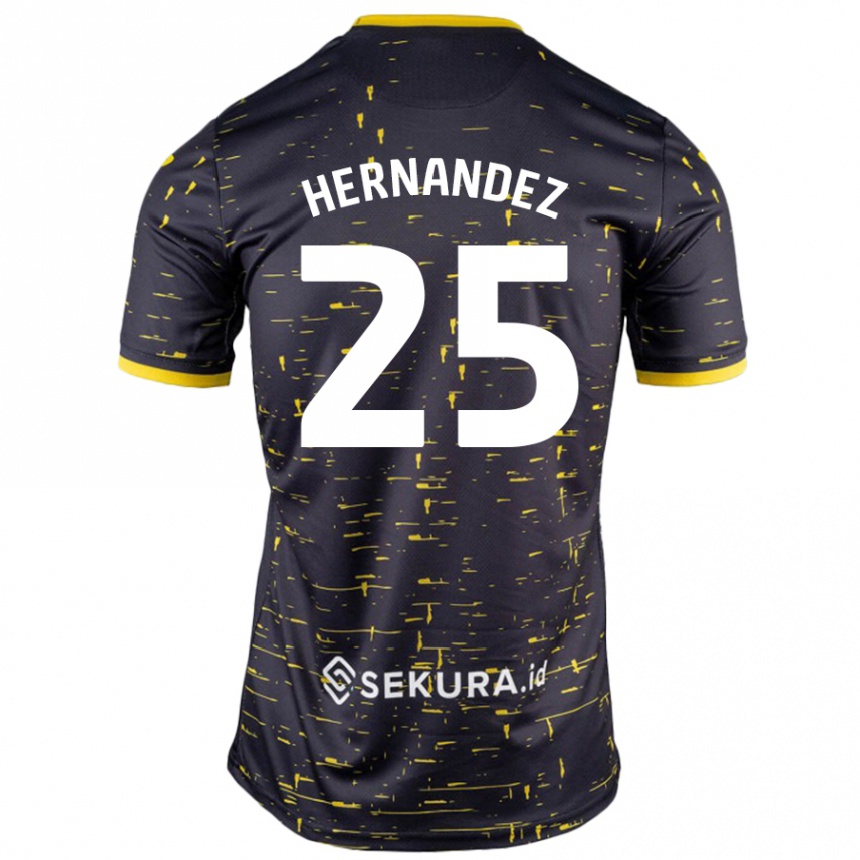 Enfant Football Maillot Onel Hernández #25 Noir Jaune Tenues Extérieur 2024/25