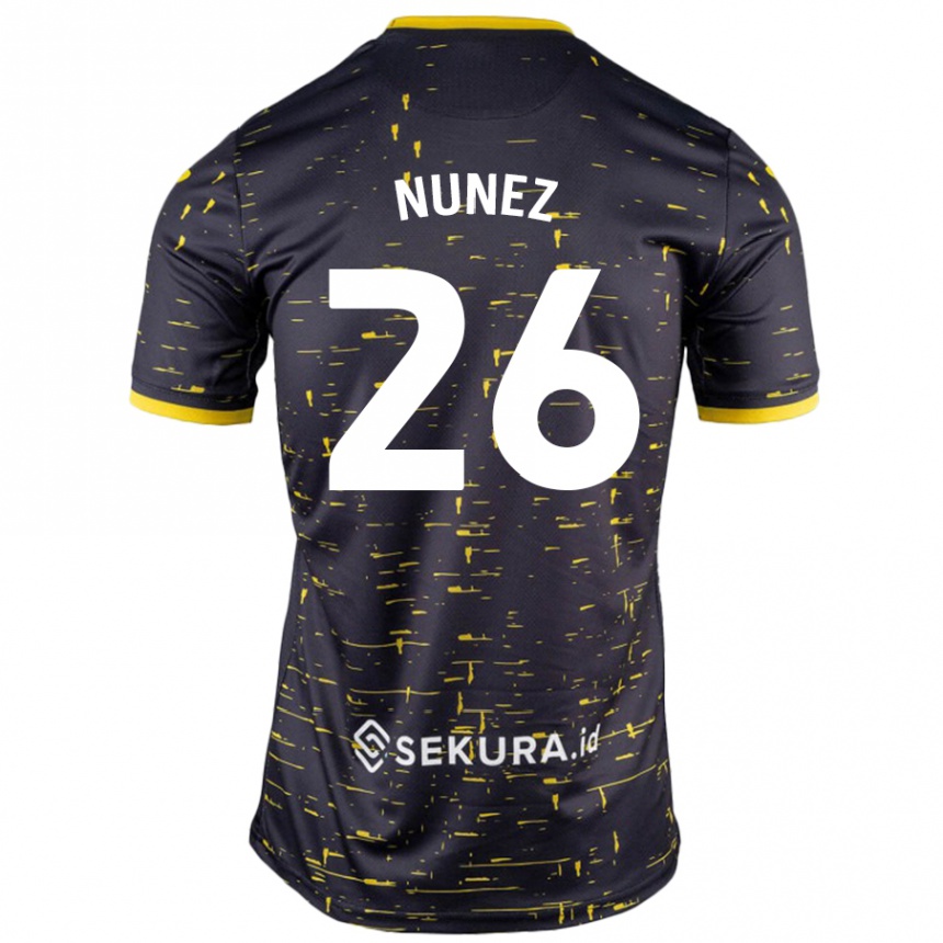 Enfant Football Maillot Marcelino Núñez #26 Noir Jaune Tenues Extérieur 2024/25