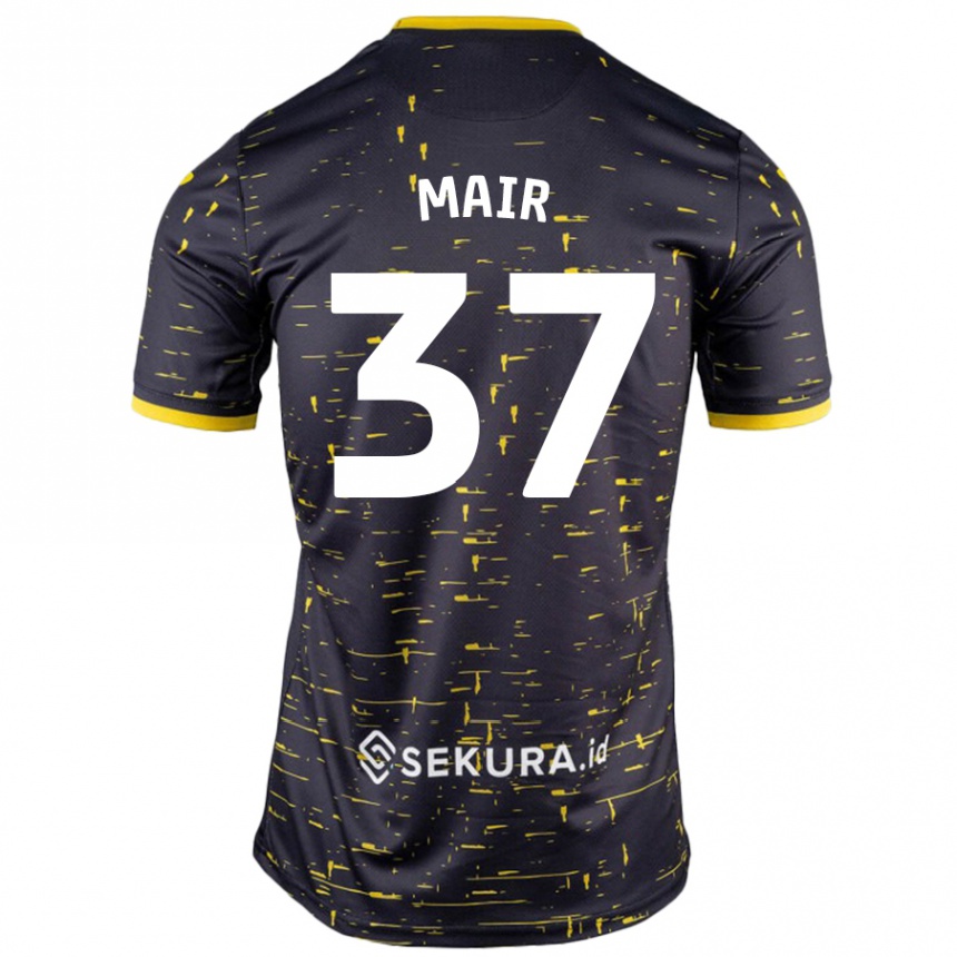 Enfant Football Maillot Archie Mair #37 Noir Jaune Tenues Extérieur 2024/25