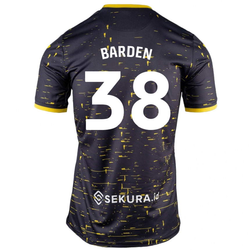 Enfant Football Maillot Daniel Barden #38 Noir Jaune Tenues Extérieur 2024/25