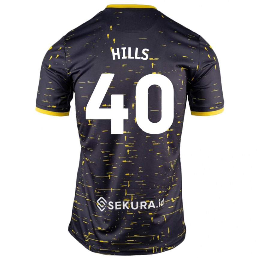 Enfant Football Maillot Brad Hills #40 Noir Jaune Tenues Extérieur 2024/25