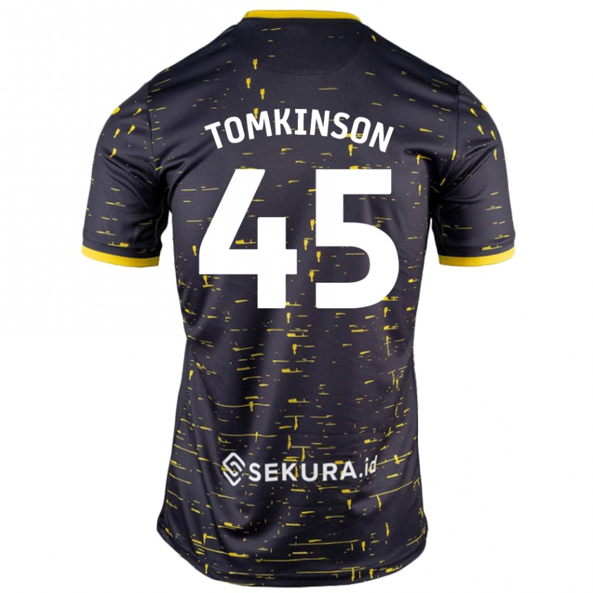 Enfant Football Maillot Jonathan Tomkinson #45 Noir Jaune Tenues Extérieur 2024/25