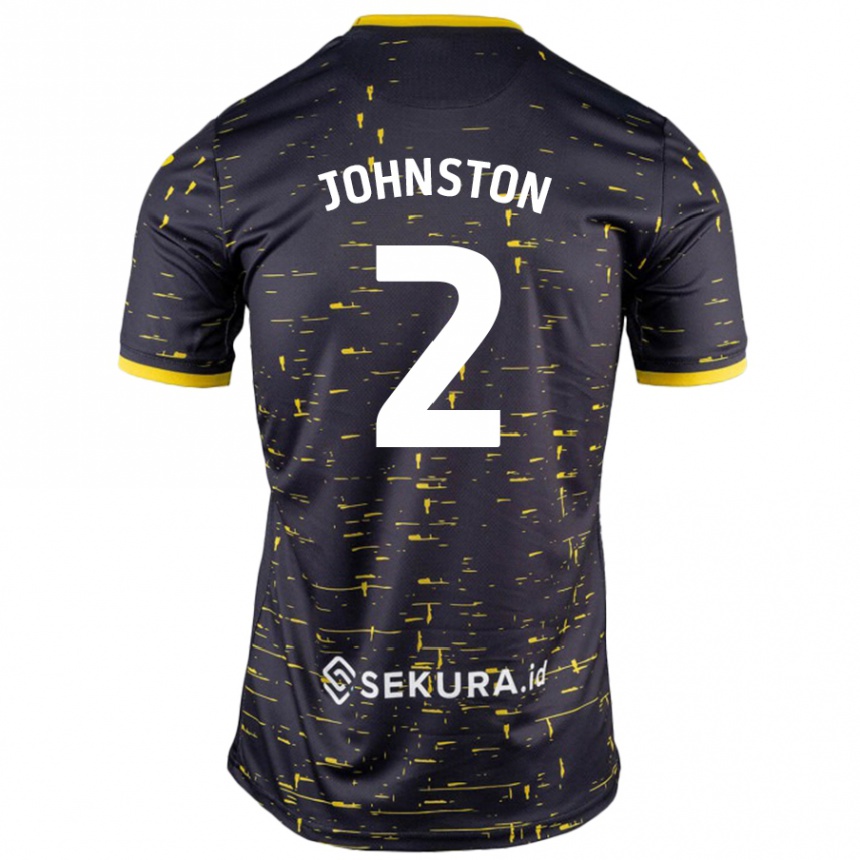 Enfant Football Maillot Chardonnay Johnston #2 Noir Jaune Tenues Extérieur 2024/25