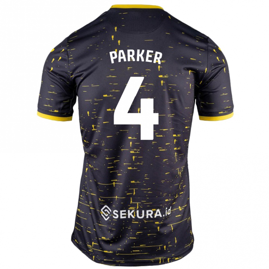 Enfant Football Maillot Alice Parker #4 Noir Jaune Tenues Extérieur 2024/25