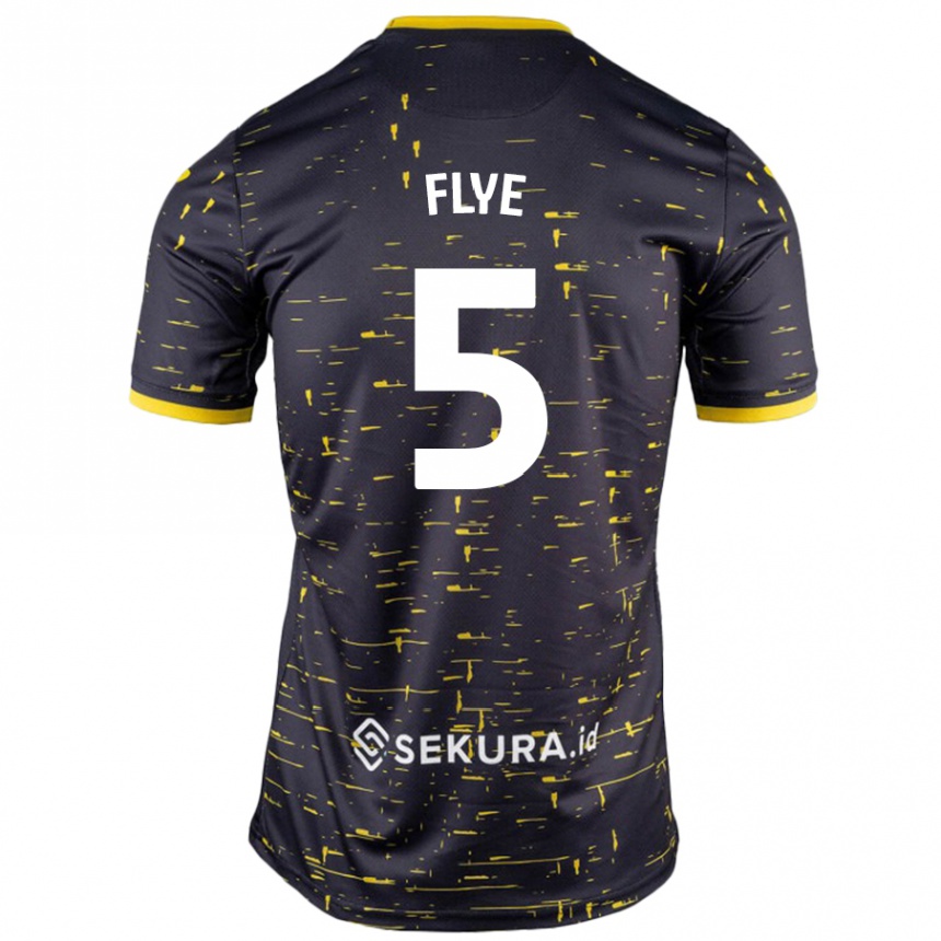 Enfant Football Maillot Ceri Flye #5 Noir Jaune Tenues Extérieur 2024/25