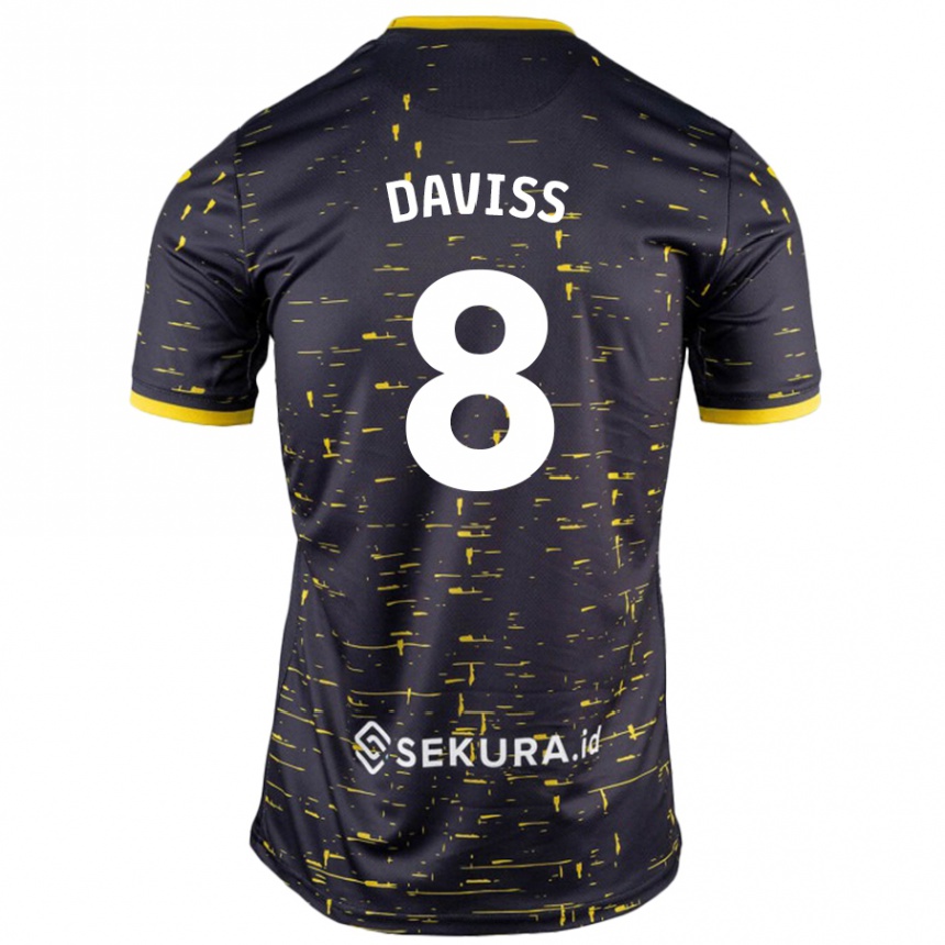 Enfant Football Maillot Millie Daviss #8 Noir Jaune Tenues Extérieur 2024/25