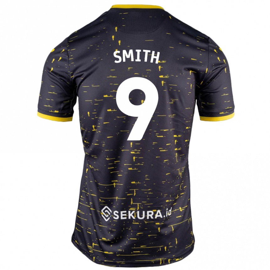 Enfant Football Maillot Ellie Smith #9 Noir Jaune Tenues Extérieur 2024/25