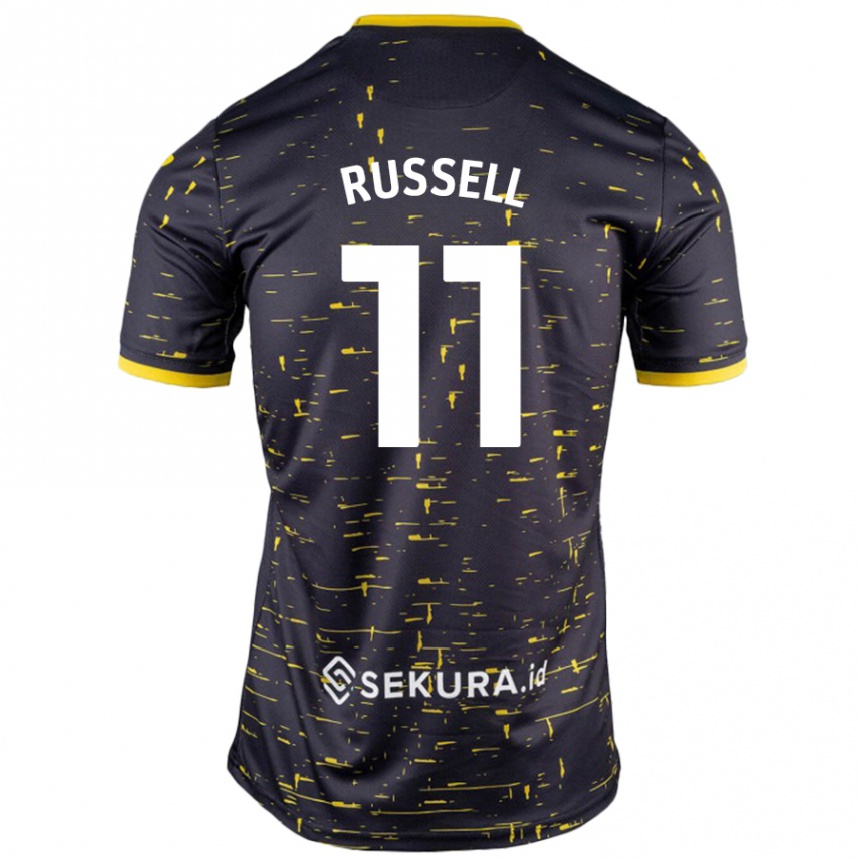 Enfant Football Maillot Rebecca Russell #11 Noir Jaune Tenues Extérieur 2024/25