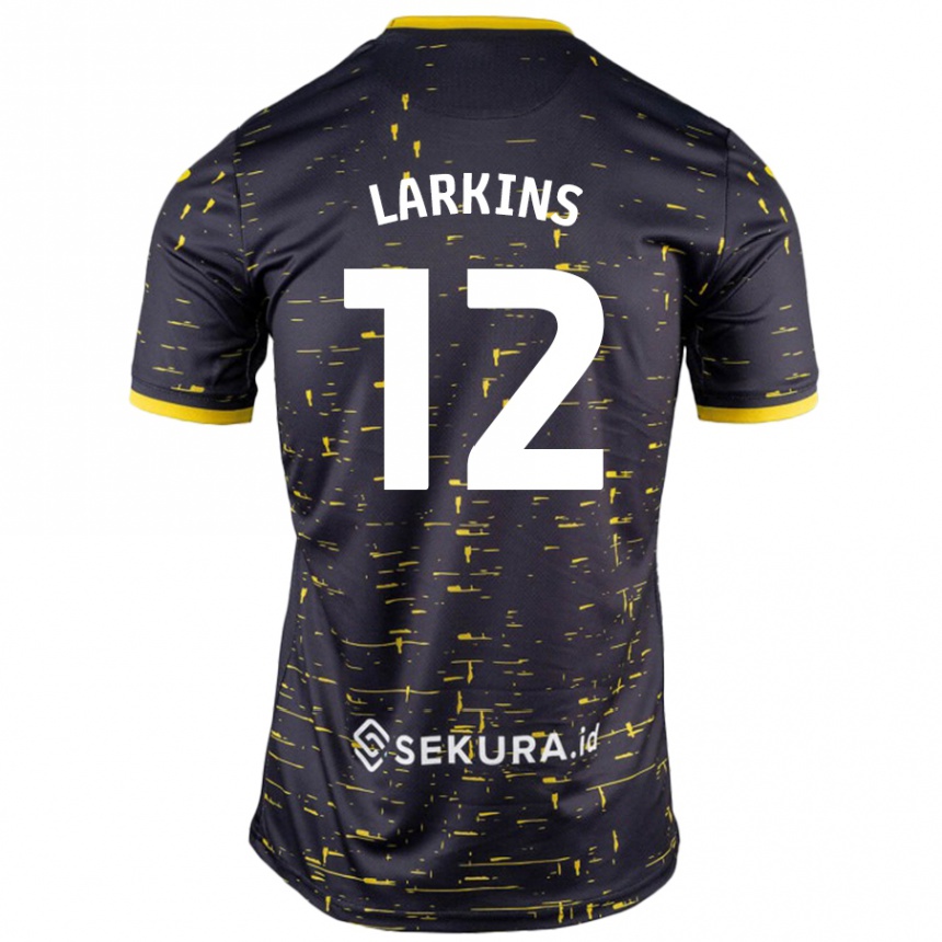 Enfant Football Maillot Anna Larkins #12 Noir Jaune Tenues Extérieur 2024/25