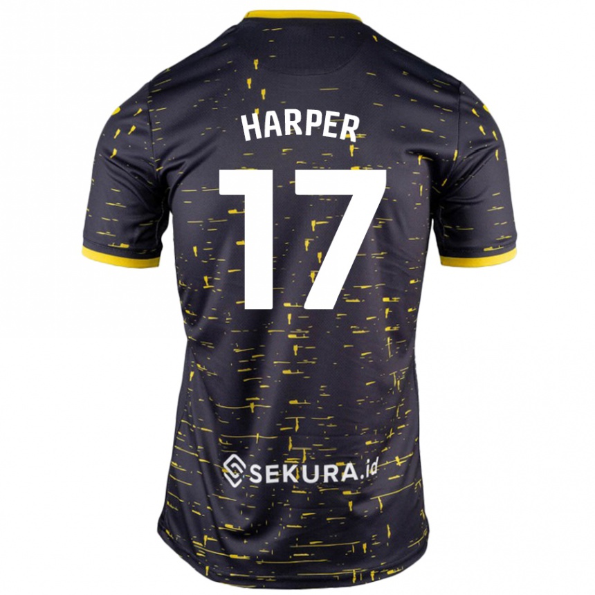 Enfant Football Maillot Jess Harper #17 Noir Jaune Tenues Extérieur 2024/25