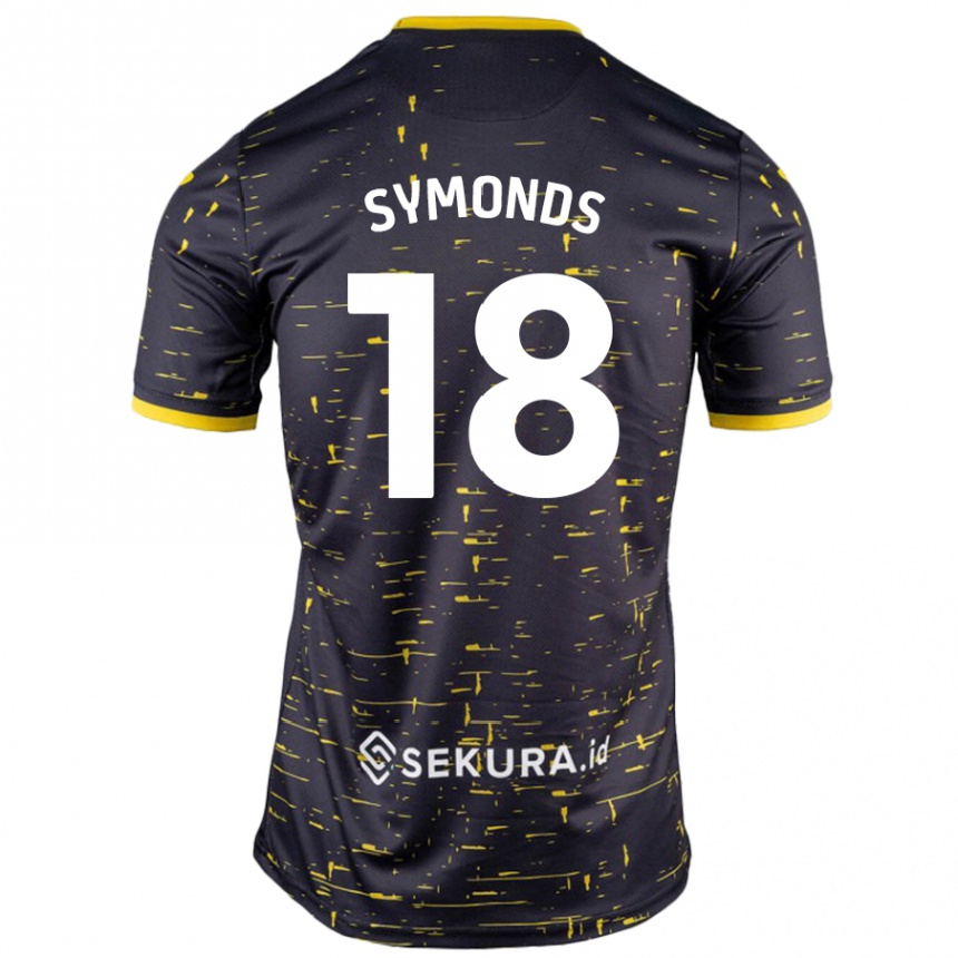 Enfant Football Maillot Freya Symonds #18 Noir Jaune Tenues Extérieur 2024/25