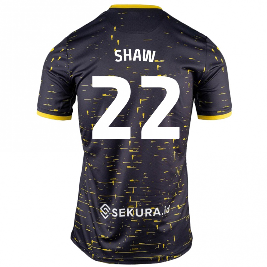 Enfant Football Maillot Shannon Shaw #22 Noir Jaune Tenues Extérieur 2024/25