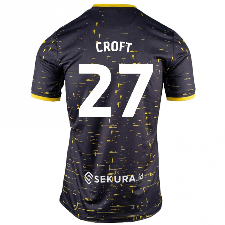 Enfant Football Maillot Mary Croft #27 Noir Jaune Tenues Extérieur 2024/25