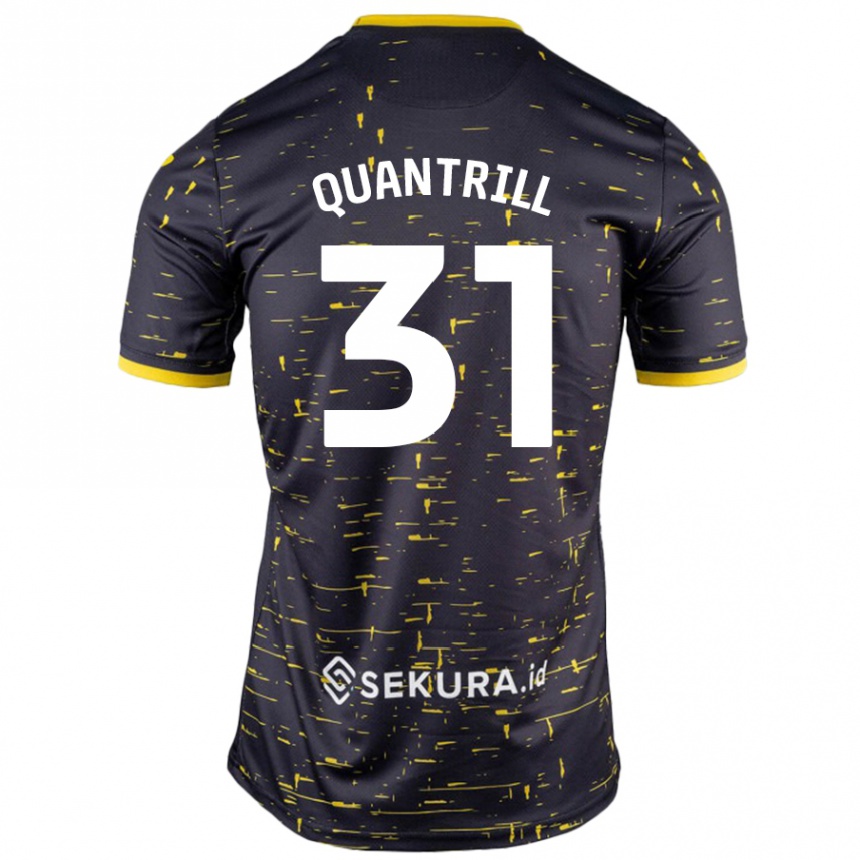 Enfant Football Maillot Sarah Quantrill #31 Noir Jaune Tenues Extérieur 2024/25