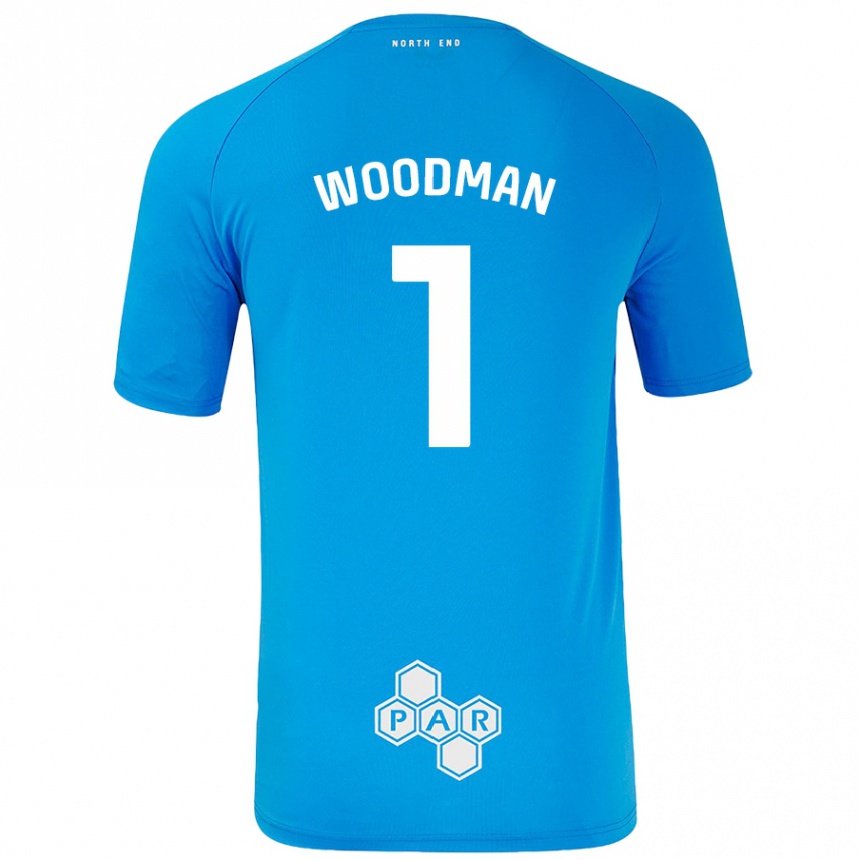 Enfant Football Maillot Freddie Woodman #1 Bleu Ciel Tenues Extérieur 2024/25