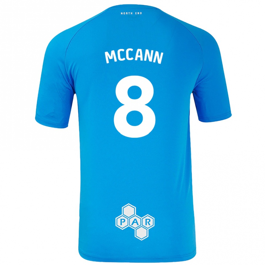 Enfant Football Maillot Ali Mccann #8 Bleu Ciel Tenues Extérieur 2024/25