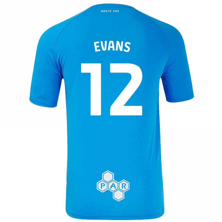 Enfant Football Maillot Ched Evans #12 Bleu Ciel Tenues Extérieur 2024/25