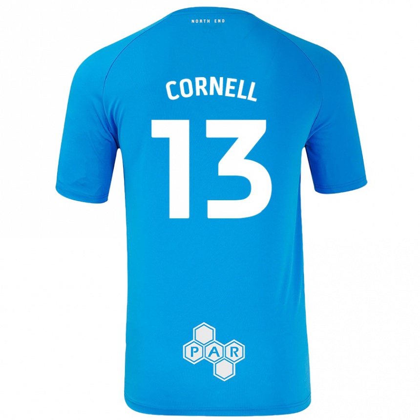 Enfant Football Maillot David Cornell #13 Bleu Ciel Tenues Extérieur 2024/25