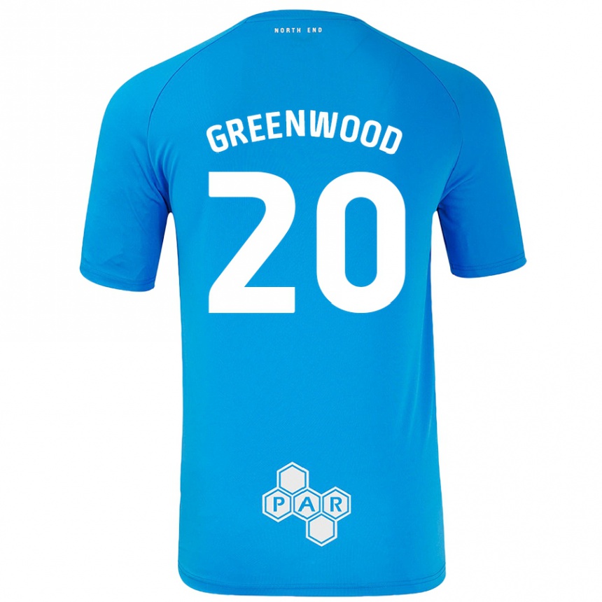 Enfant Football Maillot Sam Greenwood #20 Bleu Ciel Tenues Extérieur 2024/25