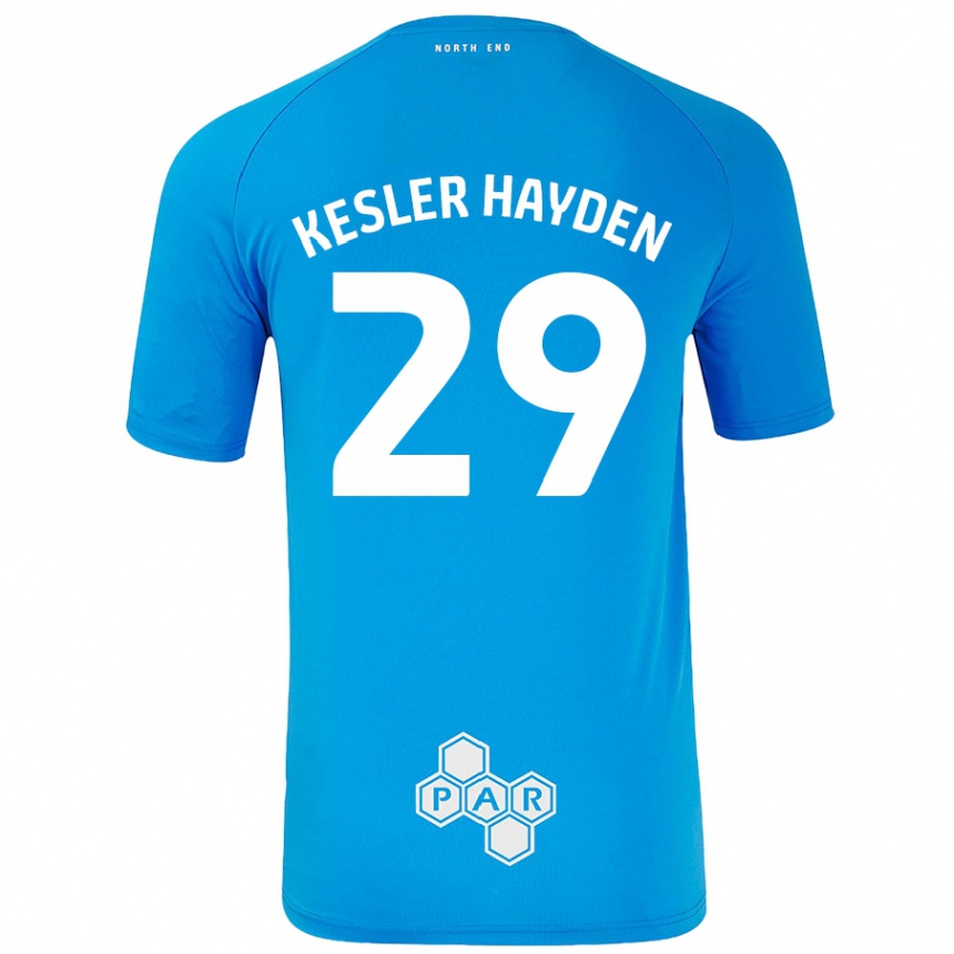 Enfant Football Maillot Kaine Kesler-Hayden #29 Bleu Ciel Tenues Extérieur 2024/25