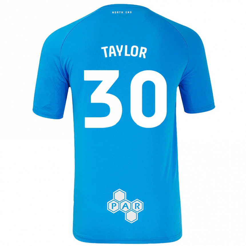 Enfant Football Maillot Kian Taylor #30 Bleu Ciel Tenues Extérieur 2024/25