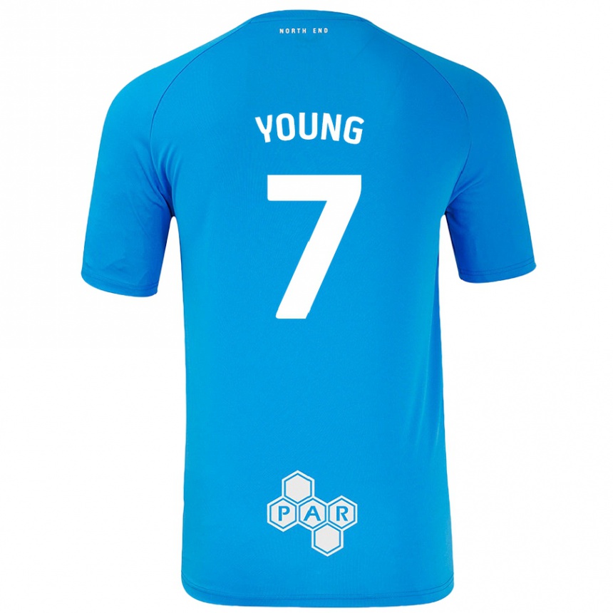 Enfant Football Maillot Danielle Young #7 Bleu Ciel Tenues Extérieur 2024/25