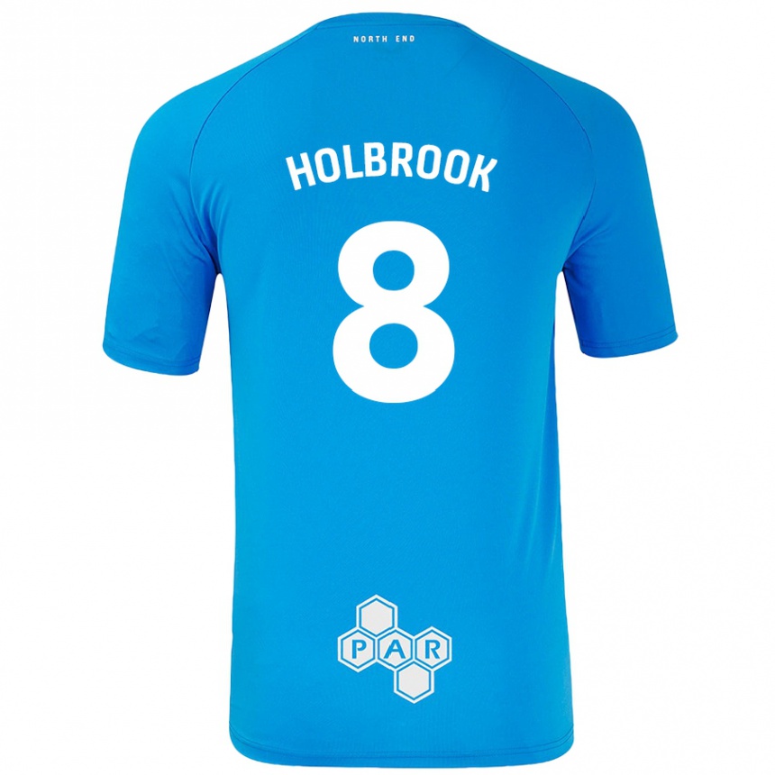 Enfant Football Maillot Jess Holbrook #8 Bleu Ciel Tenues Extérieur 2024/25