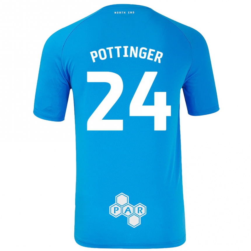 Enfant Football Maillot Kaya Pottinger #24 Bleu Ciel Tenues Extérieur 2024/25