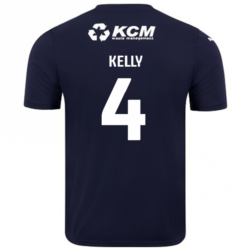 Enfant Football Maillot Liam Kelly #4 Bleu Marine Tenues Extérieur 2024/25