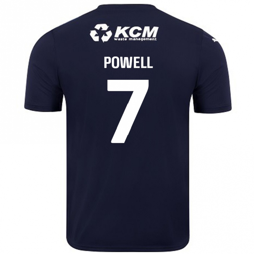 Enfant Football Maillot Joe Powell #7 Bleu Marine Tenues Extérieur 2024/25