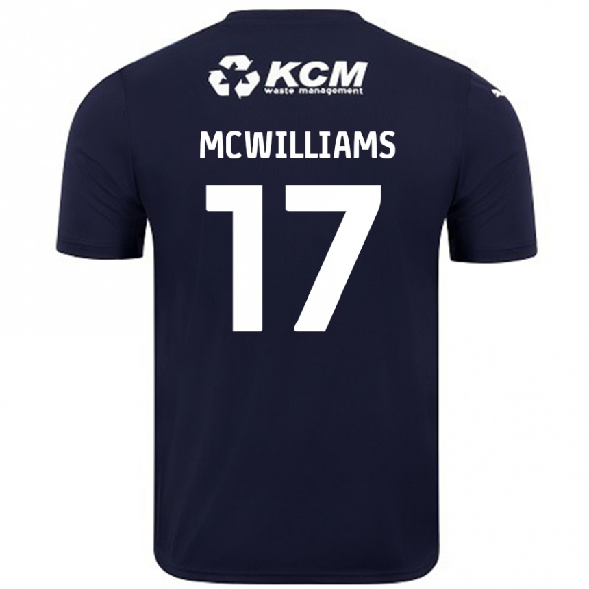 Enfant Football Maillot Shaun Mcwilliams #17 Bleu Marine Tenues Extérieur 2024/25