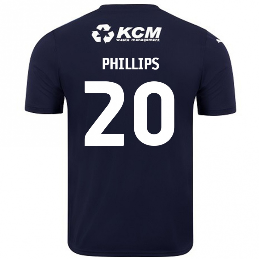 Enfant Football Maillot Dillon Phillips #20 Bleu Marine Tenues Extérieur 2024/25