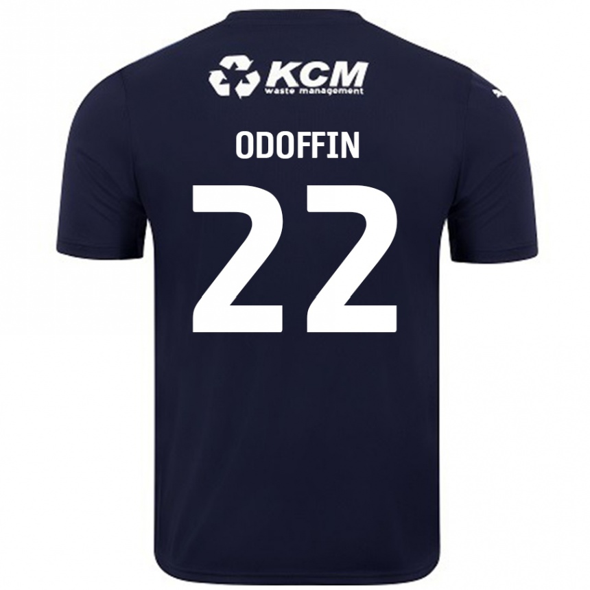 Enfant Football Maillot Hakeem Odoffin #22 Bleu Marine Tenues Extérieur 2024/25