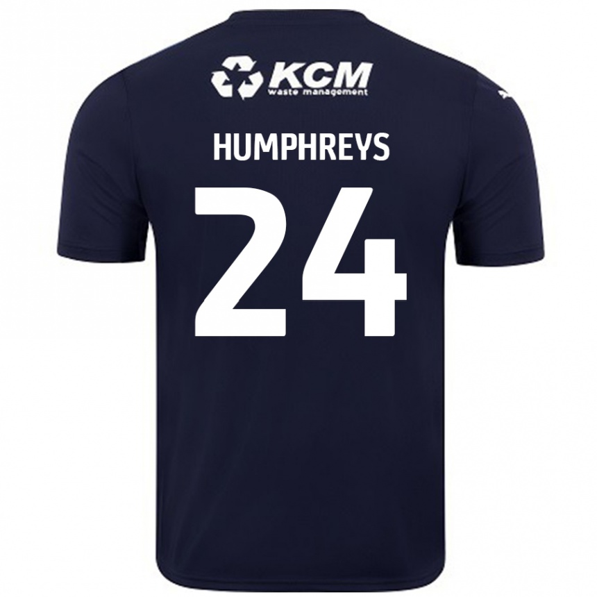 Enfant Football Maillot Cameron Humphreys #24 Bleu Marine Tenues Extérieur 2024/25