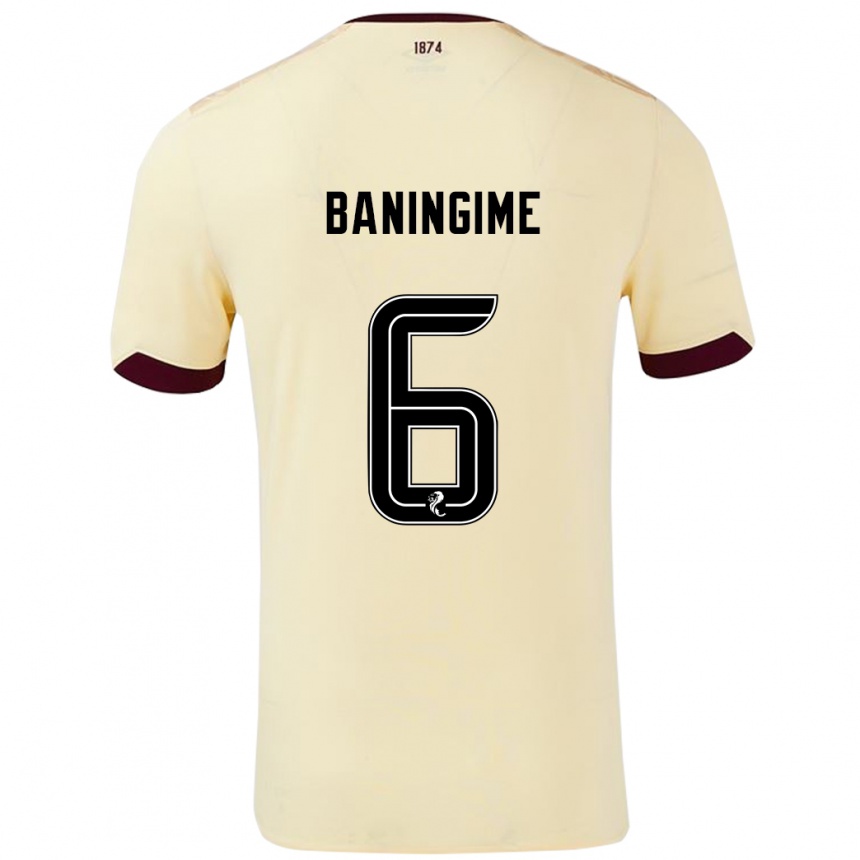 Enfant Football Maillot Beni Baningime #6 Crème Bordeaux Tenues Extérieur 2024/25