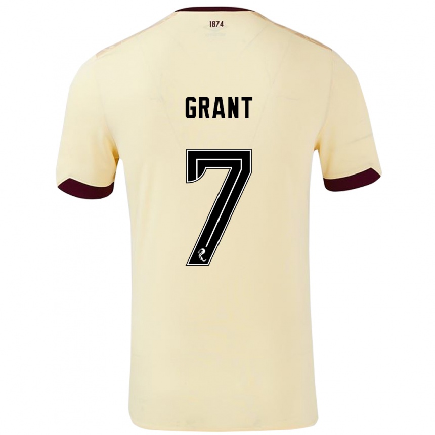 Enfant Football Maillot Jorge Grant #7 Crème Bordeaux Tenues Extérieur 2024/25