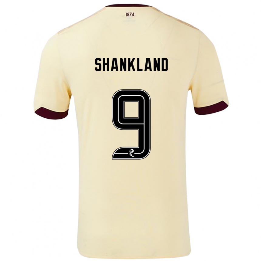 Enfant Football Maillot Lawrence Shankland #9 Crème Bordeaux Tenues Extérieur 2024/25