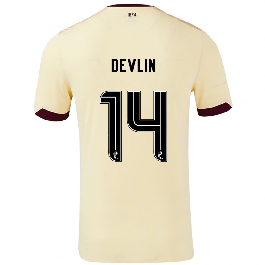 Enfant Football Maillot Cammy Devlin #14 Crème Bordeaux Tenues Extérieur 2024/25