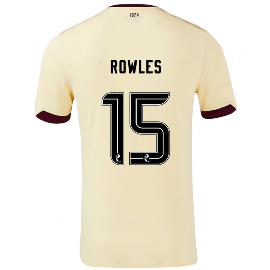 Enfant Football Maillot Kye Rowles #15 Crème Bordeaux Tenues Extérieur 2024/25